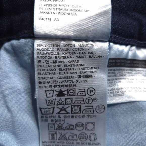 Levis Womens 505 Classic Straight Leg Jeans 8 Dark Wash Mid Rise Stretch - Picture 7 of 8